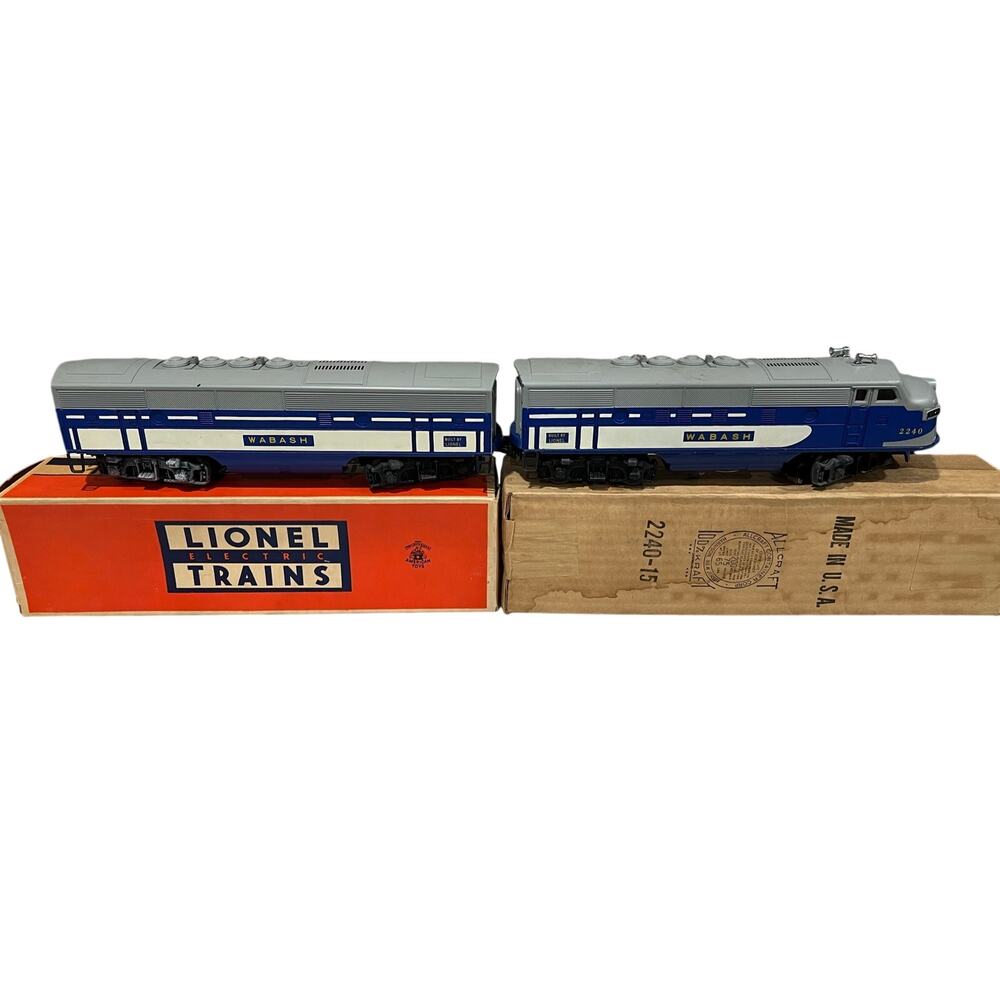 Vintage Lionel 2240 Wabash F3 A-B Diesel Locomotive Set O Gauge Postwar w Boxes